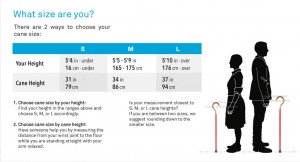 sabi cane size chart