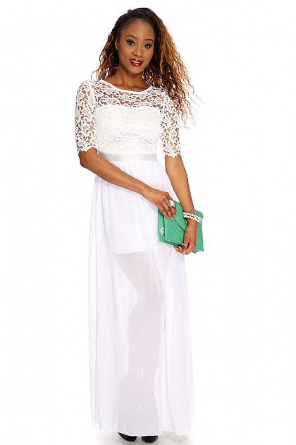 amiclubwear white crochet dress