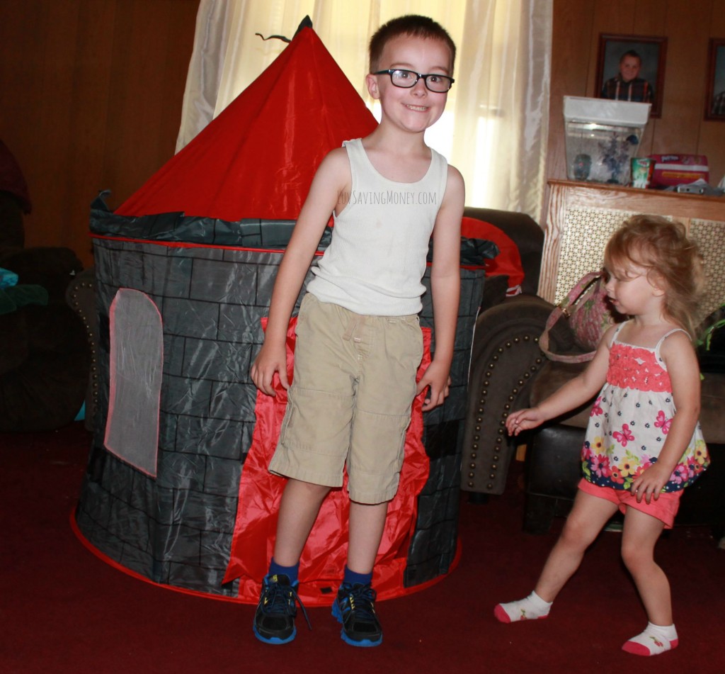 Castle tent with boy