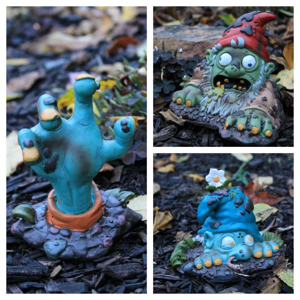 Oriental Trading zombie gnomes collage