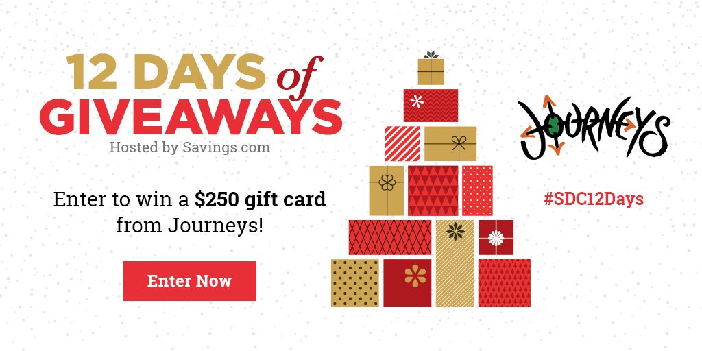 12 Days of Giveaways: $250 Journeys Gift Card #SDC12Days