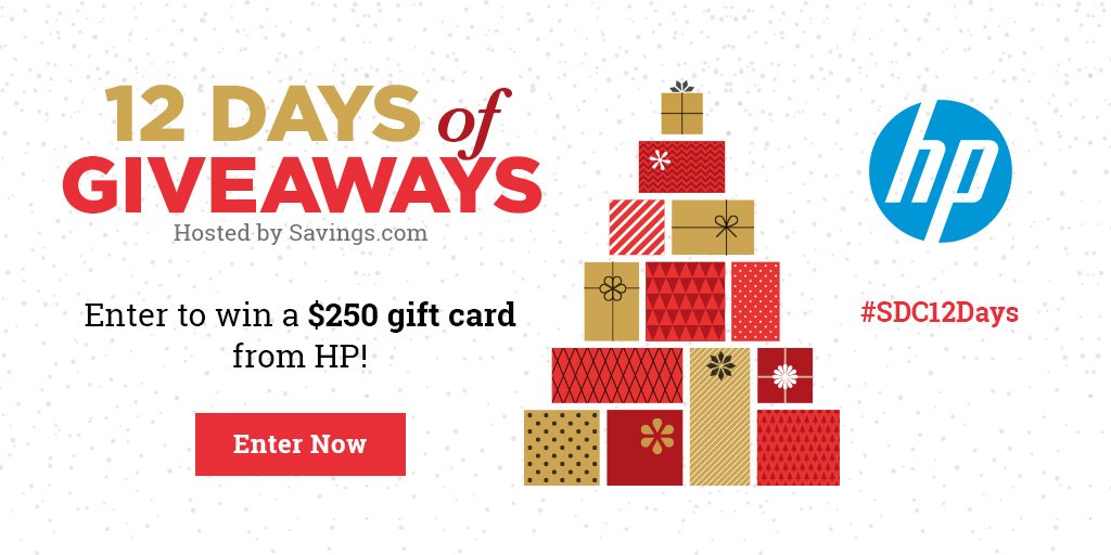 12 Days of Giveaways: $250 HP Gift Card #SDC12Days