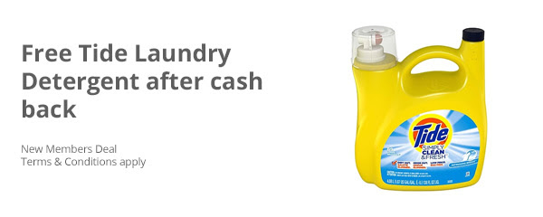 FREE Tide Laundry Detergent After Cash Back