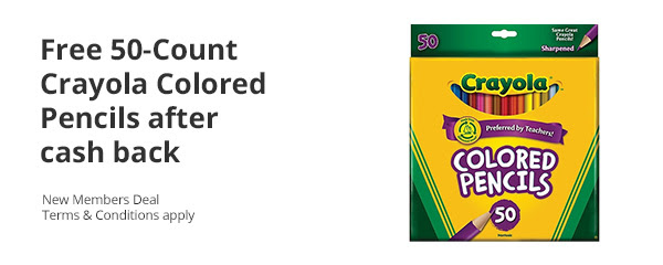 FREE 50 Count Box of Crayola Colored Pencils After Cashback